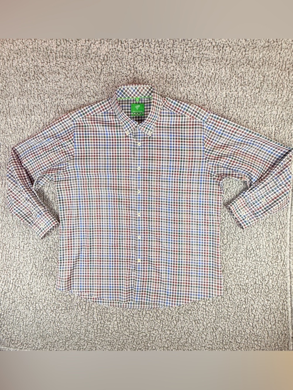 Forsyth Canada Mens XL Non Iron Check Button Shirt Multicolor Plaid. READ